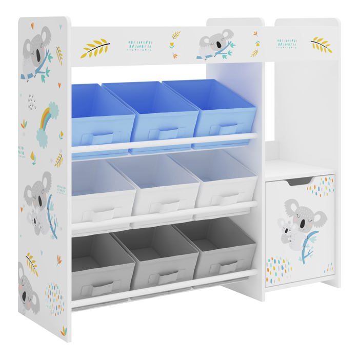 Étagère design intemporel salon chambre meuble de rangement enfant à motif 80 x 90 x