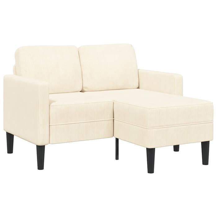 NEW 2026 Canapé moderne - Design ergonomique - pour salon - 2 places avec méridienne en L crème 125 cm lin L2857