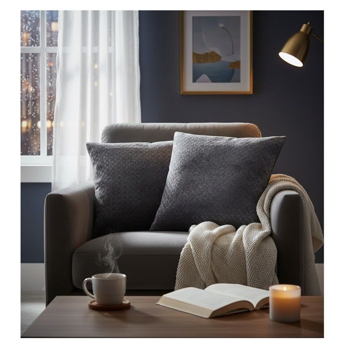Housse de Coussin 40 x 40 cm Nighty Noir Housse de Coussin 40 x 40 cm Nighty Noir