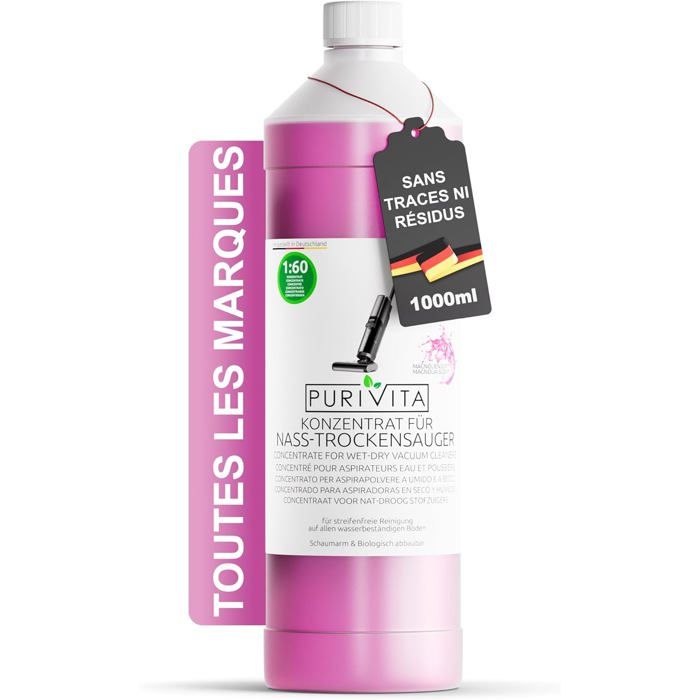 Détergent concentré pour aspirateur laveur[1L]Parfum de magnolia Produit de nettoyage pour sols Soin de lavage des sols Détergent