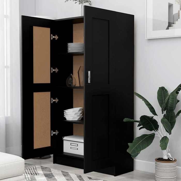 Armoire à dossiers/Cabinet à vitrine Noir - SWEETY Bibliothèque Noir 82 5x30 5x150cm Bois d’ingénierie CL46683629735