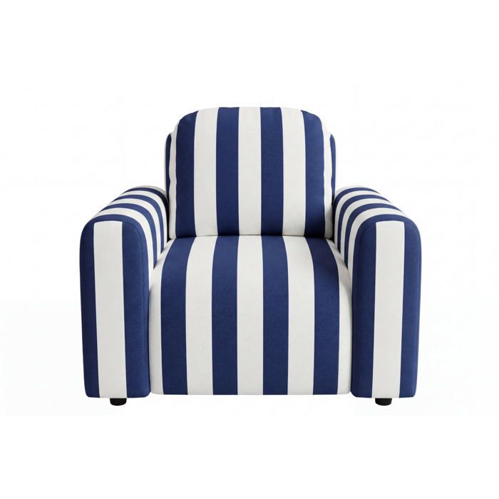 ELVIS - Fauteuil tissu rayé Bleu ELVIS - Fauteuil tissu rayé Bleu