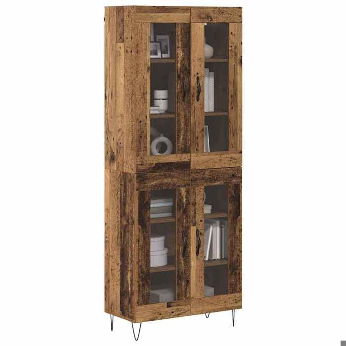 Armoire rangement vidaxl Haut Buffet salon Bois Ancien 69 5 x 34 x 90 cm Bois dingénierie &16966