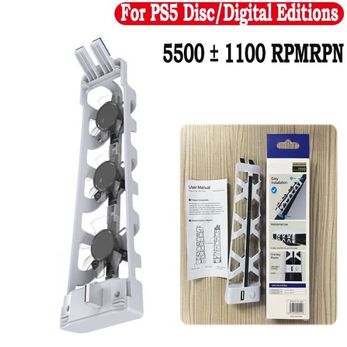 Ventilateur Refroidissement Pour PS5 Slim - 3 Vitesses, à Fixer à L'arrière - Neuf