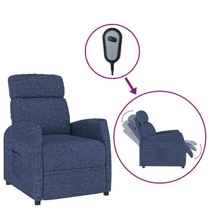 Fauteuil inclinable électrique crème velours