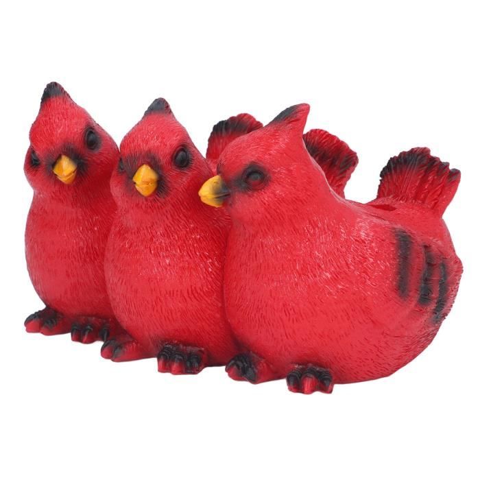 FineInno 4 Pièces Oiseaux En Résine - Figurines Animaux Pour Jardin, Pelouse Et Décoration Intérieure