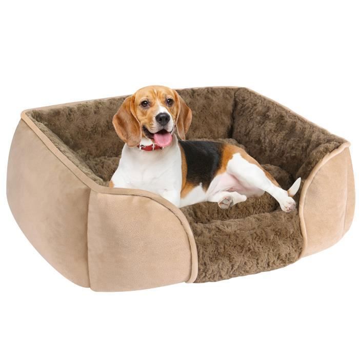 Comparer les prix de Panier,  Lit pour Petit Moyen Chien et Chat, Lit Moelleux Anti-anxiété avec Espace pour la tête, Panier apaisant,  Kaki, 63X53X20