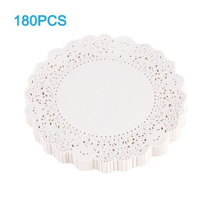 Lot 140 Napperons Dentelle Papier Rectangle 25x35 Cm – Blanc Élégant Pour Gâteaux, Desserts, Mariage, Anniversaire, Présentation Pâtisserie