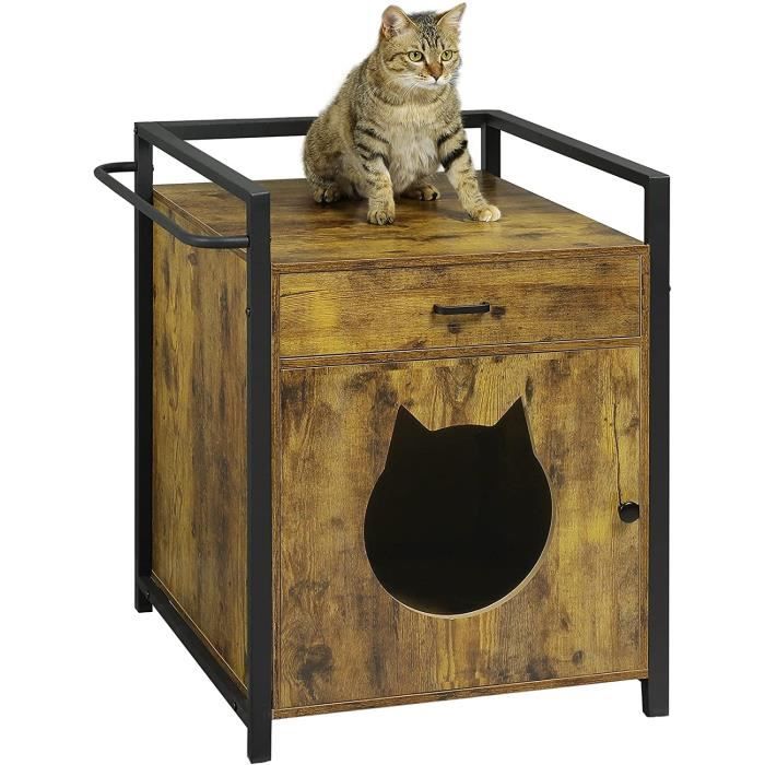 Maison Pour Chat Enceinte De Litiere Pour Chat Avec Tiroir De Rangement Meubles De Plateau A Litiere Cache Toilettes Pour Chat 109 Cdiscount