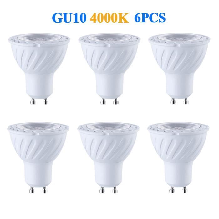 Lot De 6 Ampoule LED GU10,5W,500LM,Blanc Neutre 4000K,éQuivalent