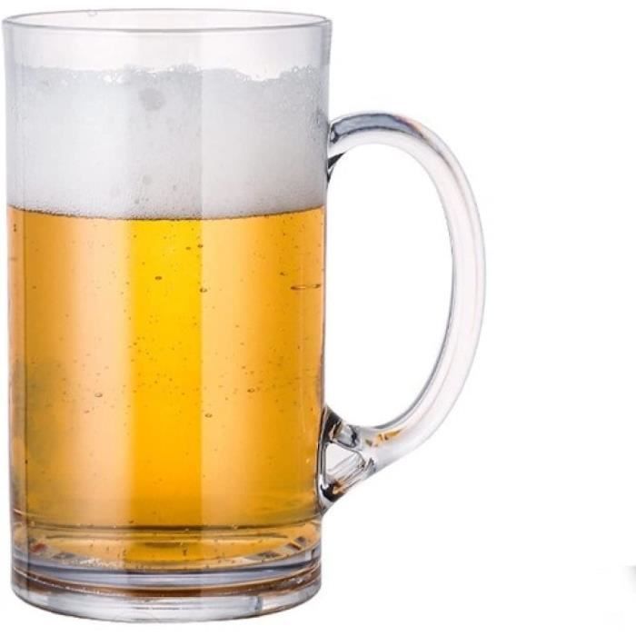 Chope à bière Verre à bière Acrylique de Grande capacité Plastique  Transparent 400 600Ml Verre à jus Verre à bière [452]