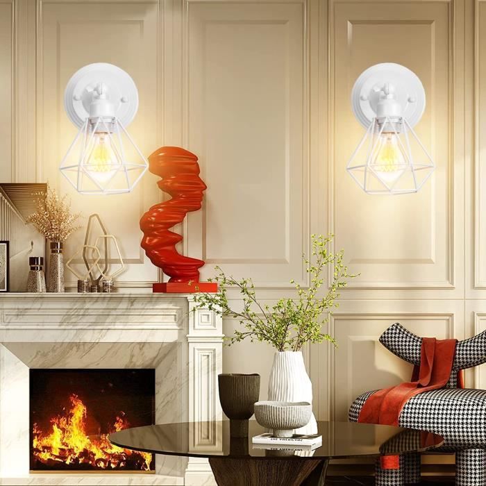 Applique Murale Vintage Humanoïde - Style Industriel Rétro - Base E27 Max 60W - Pour Chambre, Bar, Café (Noir)