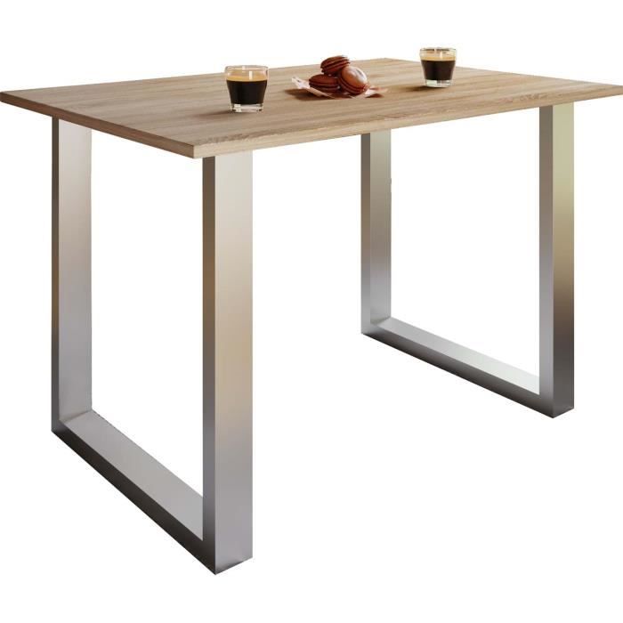 table de salle à manger xonau 140x50cm chêne décor, couleur argent - marque xonau - couleur principale: blanc