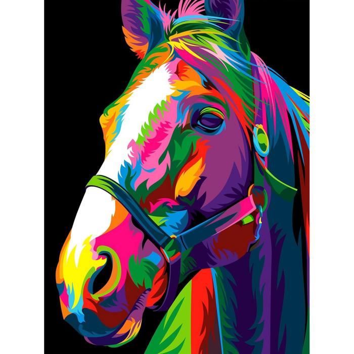 Kit Peinture Diamant 5D Cheval - Broderie Diamant DIY 30x40cm Pour Décoration Murale Et Loisirs Créatifs