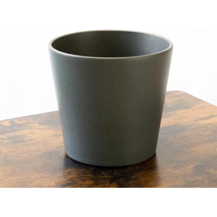 Support Rond En Bois Pour Plantes D'intérieur - 25x14,5 Cm, Style Rustique, Bureau Ou Salon