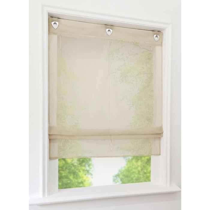 Store Bateau Romain Transparent Vague - 60x140 Cm, Polyester, Voile, Accrochage Par Pattes, Violet
