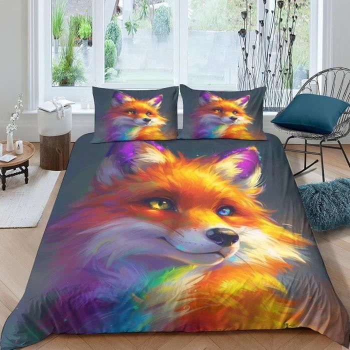 Parure De Lit 3 Pièces Microfibre Capybara Imprimé 3D - Housse De Couette Et Taies D'Oreiller Double 200x200cm