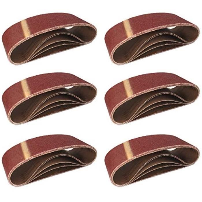 10 Bandes Abrasives Ponceuse à Bande 100x610 Mm - Grains Mix K40 à K180 - Bois Et Métal