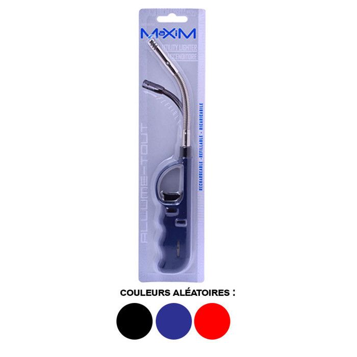 Briquet Allume Gaz Coloré réglable - 1,20€