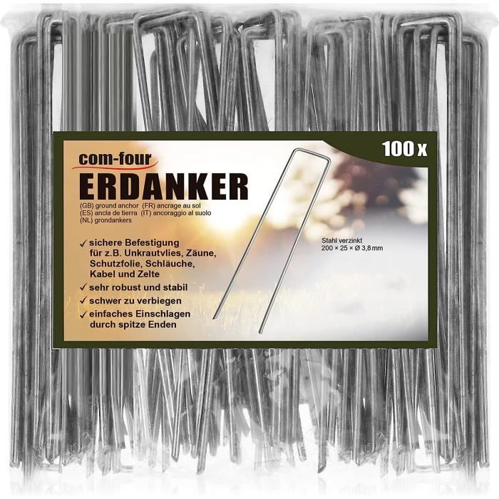 Lot De 6 Ancrages De Terre à Enfoncer Avec Câble De 76,2 Cm, Ancrage De Terre Robuste Pour Vents Violents, Ancrage Facile à Crochet Pour Fixation D'abri De Jardin, Abris D'auto, Tente