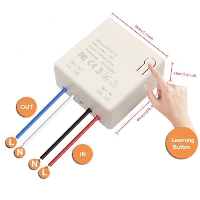 Switch Lmap (Switch)Interrupteur sans fil universel 433Mhz intelligent Lmap/LED ...