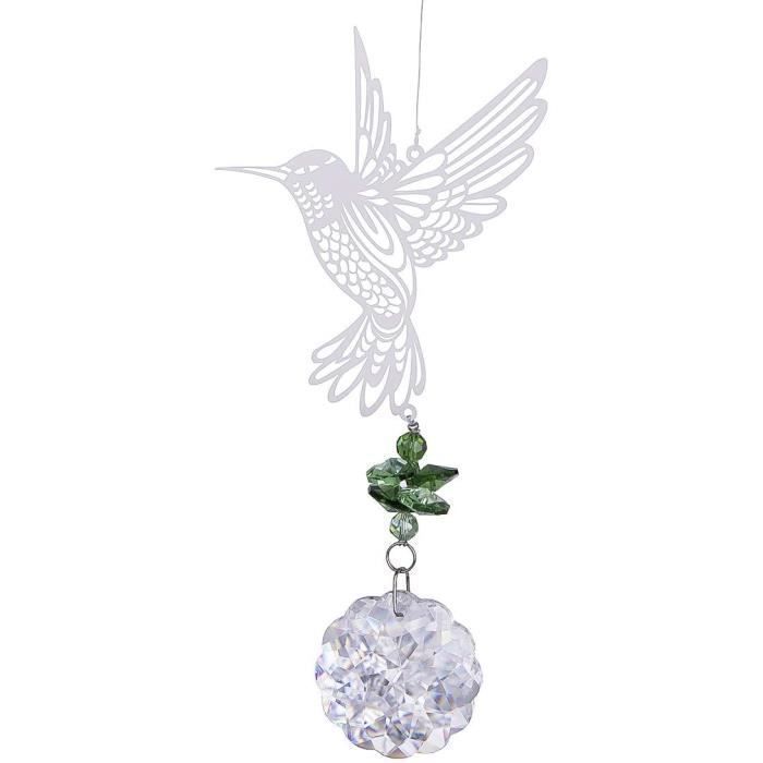 Attrape-Soleil Cristal Colibri Vert - Pendentif Prismé Pour Fenêtre, Jardin Et Décoration Intérieure