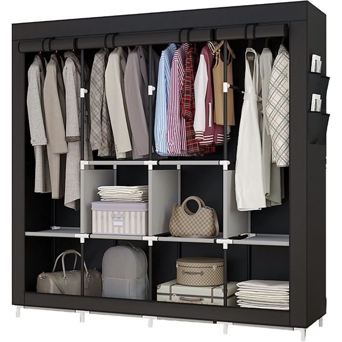 PENDERIE SOUPLE Armoire de Rangement GardeRobe Pliable en Tissu