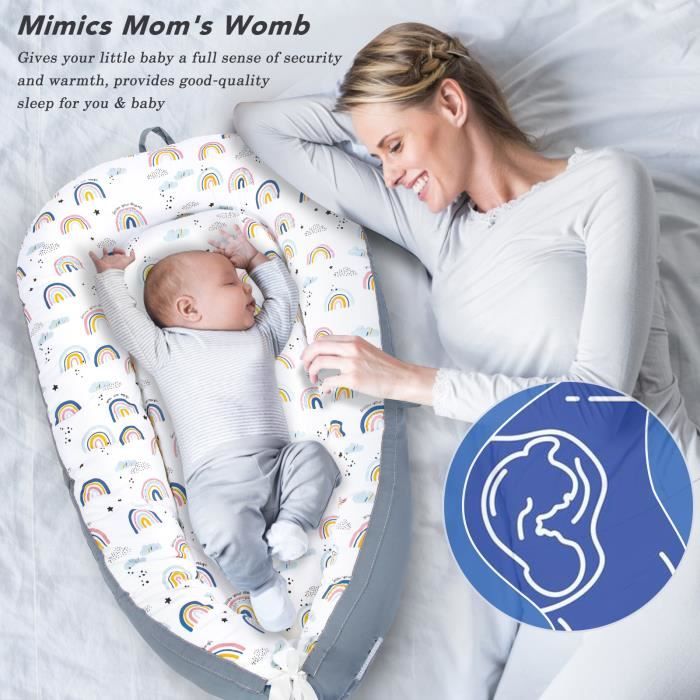Reducteur De Lit Bebe Baby Nest Cocoon Pour Nouveau Ne 100 Coton Oeko Tex 90 X 50 X 10 Cm Gris Cdiscount Puericulture Eveil Bebe