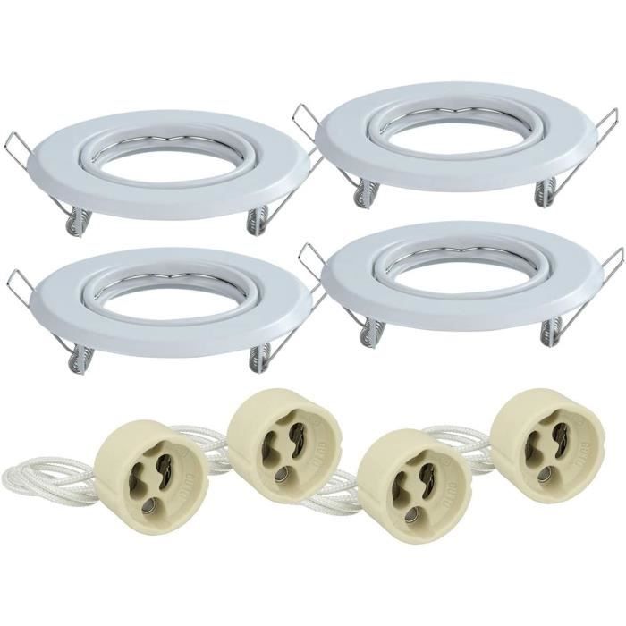 Support de Lampe Satiné Encastré Pour Lampes Spots GU10 220V