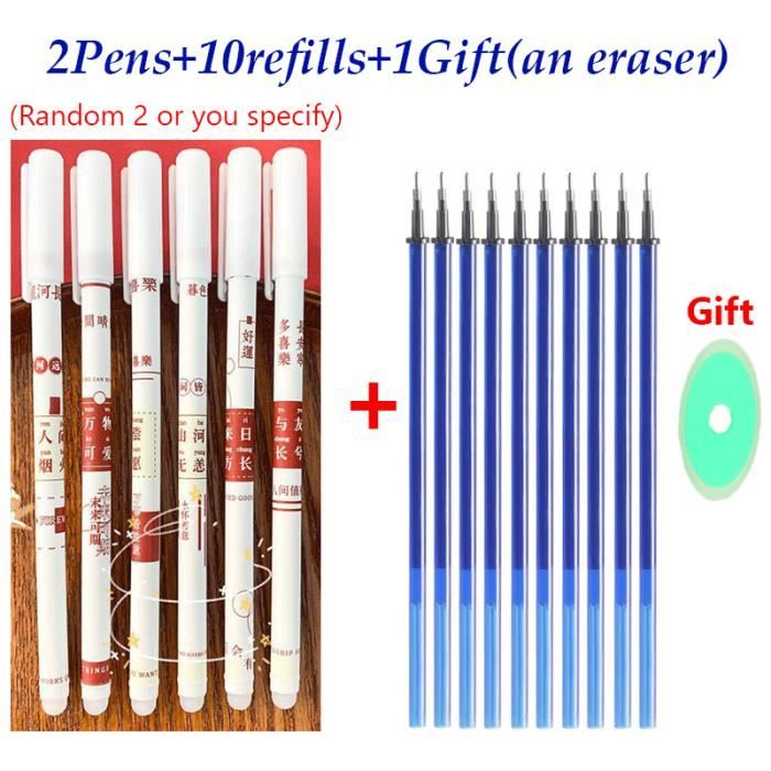 Mines Effaçables Bleues - Lot De 20 Recharges Pour Stylo Gel - Pointe 0,7 Mm - Idéal école, Bureau, Cadeau - 2