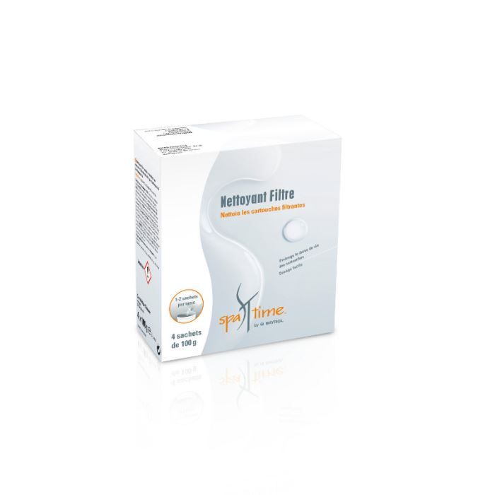 Nettoyant Spa Time - BAYROL - SPATIME NETTOY FIL100X4 - Produits d'entretien - Nettoyant pour filtre de spa