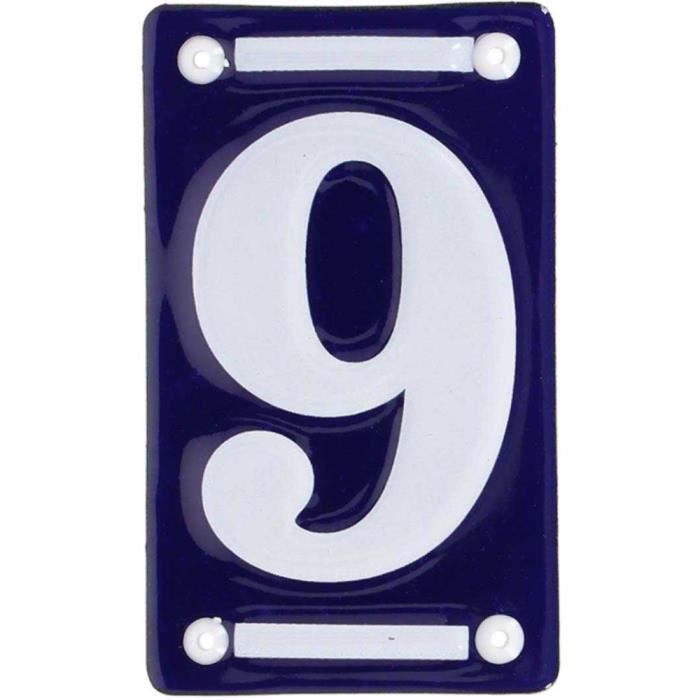 Numéro de maison - BEST FOR BOOTS - Chiffre 9 - Fer émaillé - 11 80 cm de hauteur - 0 04 kg Numéro de maison - BEST FOR BOOTS - Chiffre 9 - Fer émaillé - 11 80 cm de hauteur - 0 04 kg