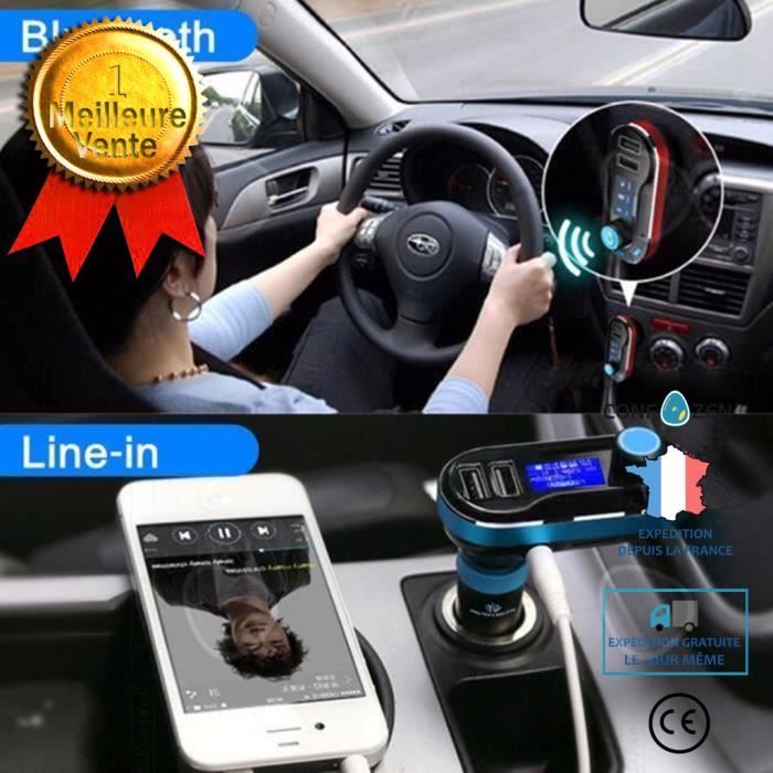 FirstE Transmetteur FM Bluetooth, Adaptateur Audio De Voiture Bluetooth