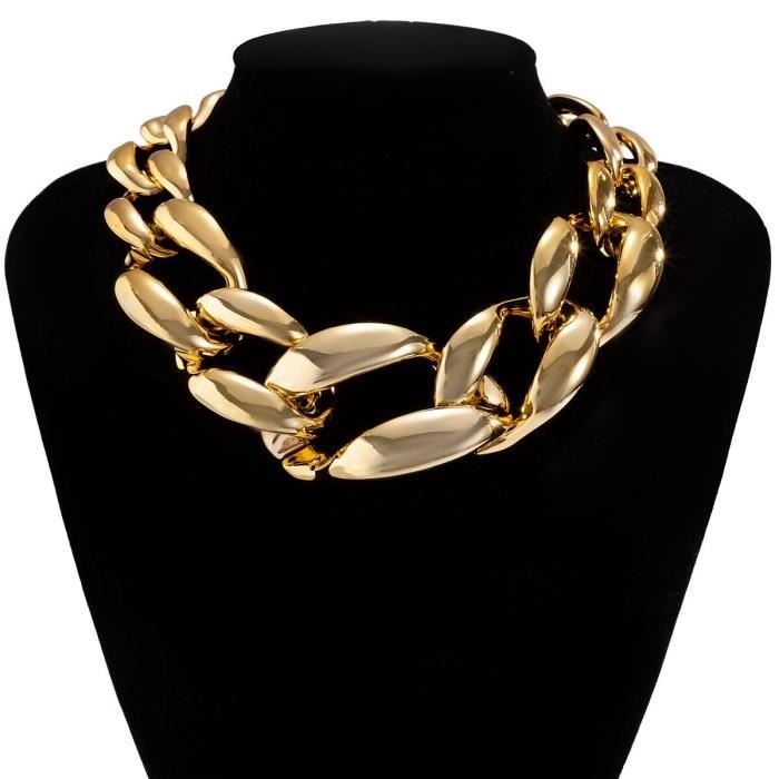 Chaîne gros maillons raz du cou pendentif Cadenas main image 1