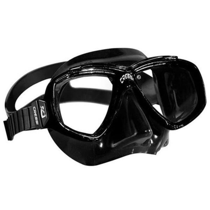 Cressi Masque Perla Dark - Noir jupe silicone confortable pour snorkeling PMT et plongée loisir