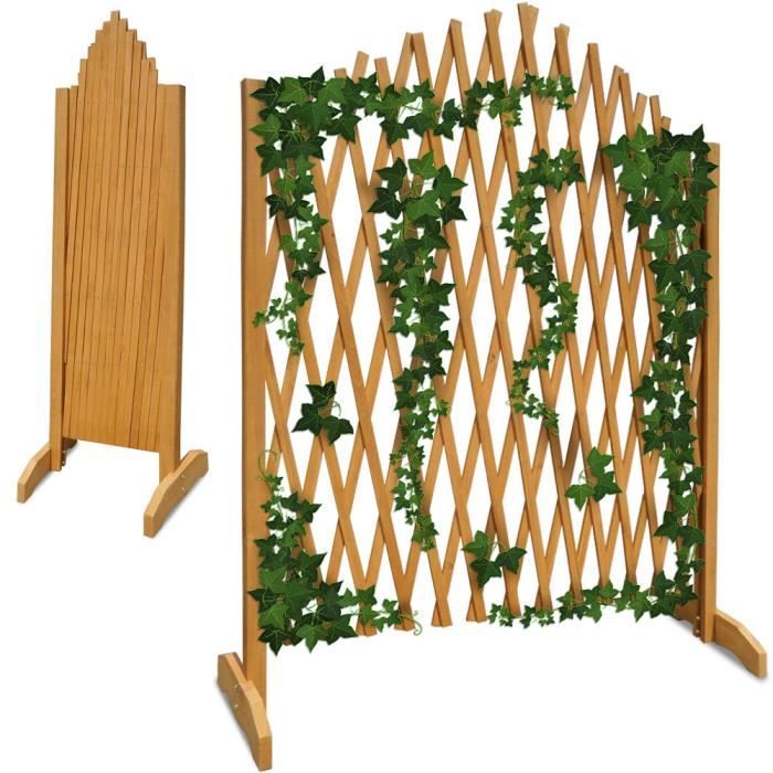 Treillage jardin brun 180x107cm support plantes grimpantes brise-vue  pliable Clôture de jardin treillis extensible Bois Pare-vue - Cdiscount  Jardin