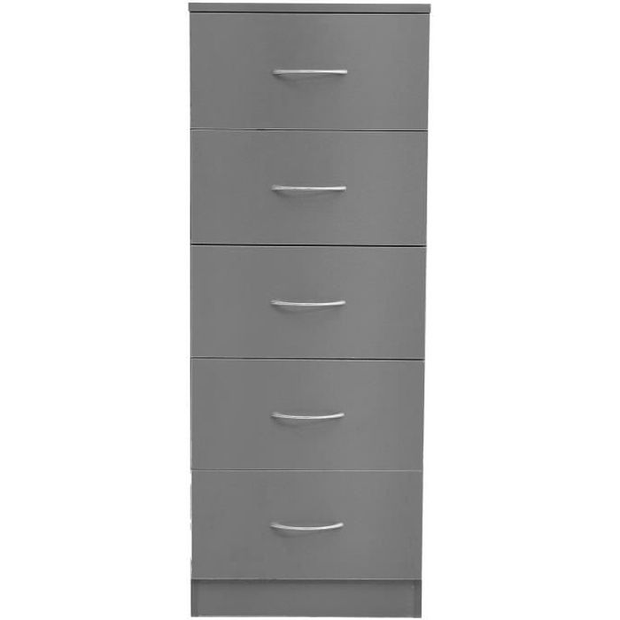 coffre de rangement - ej.life - armoire latérale avec 5 tiroirs - gris - contemporain - design - mat