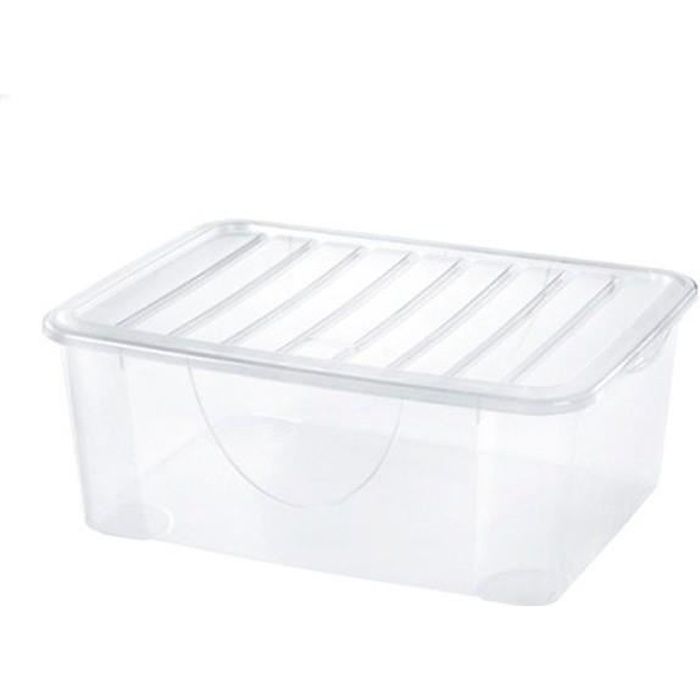 Boîte de rangement en plastique avec couvercle - 14 litres - ON RANGE TOUT