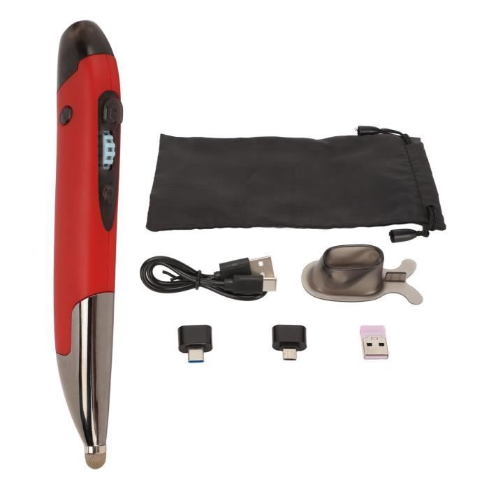 Souris à stylet sans fil - GOTOTOP - Modèle rechargeable - Bluetooth 2.4g - Lumineuse - Silencieuse