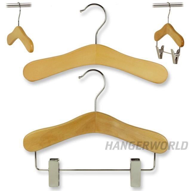 12 Cintres bébés et jeunes enfants, bois pinces pantalons, 25cm Hangerworld  - Cdiscount Au quotidien