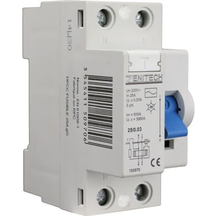 Zenitech Interrupteur Differentiel Type Ac 40a 30ma Achat