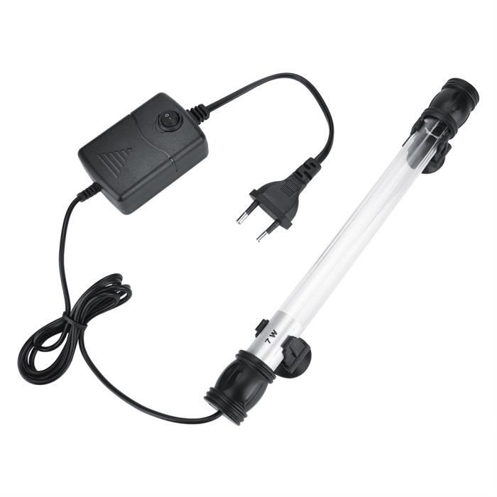 Meilleurs prix pour HURRISE Lampe stérilisatrice UV submersible pour aquarium - Éliminez les algues et stérilisez l'eau (7W)