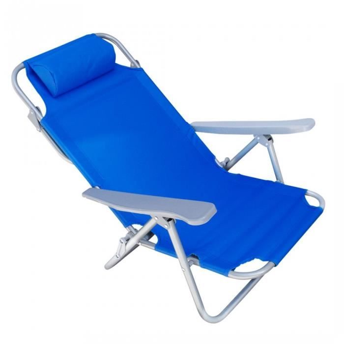Chaise Longue Inclinable Plage FUBUCA Structure En Fer Avec Coussin