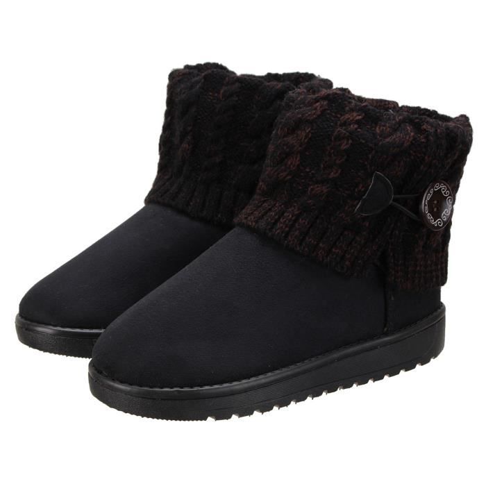 Csgkag Bottes De Neige Femme - Chaussures D'Hiver Chaudes Fourrure Confortable Antidérapantes - Gris EU36