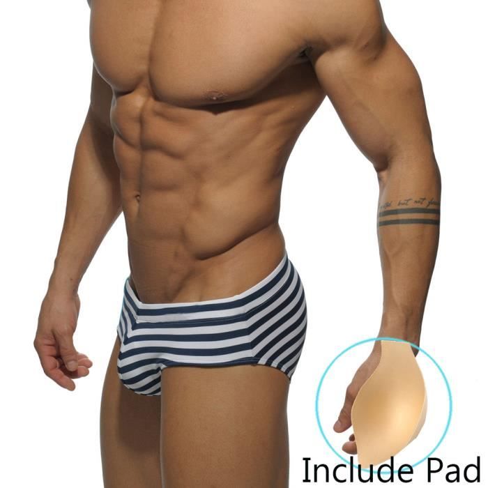 Slip De Bain Sexy Pour Hommes - Short De Natation Taille Basse à Rayures, Séchage Rapide Et Confortable Pour Plage Et Piscine