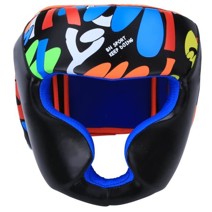 KEENSO Casque De Boxe Enfant – Protection Tête Pour Muay Thai, Taekwondo – Graffiti BN Fight, Taille S, Blanc, Équipement De Combat