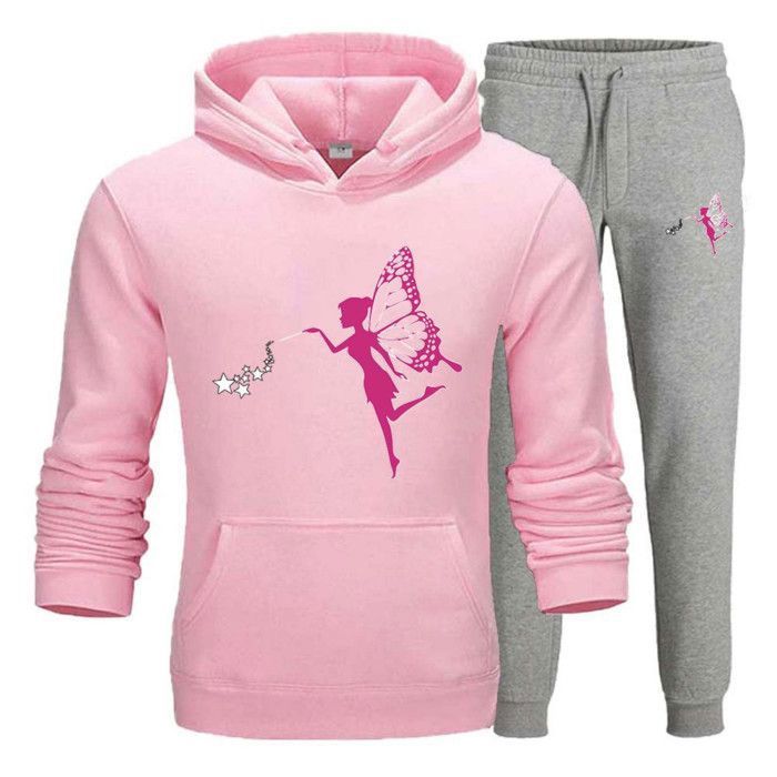 Jogging enfant New York fashion fille rose clair et gris