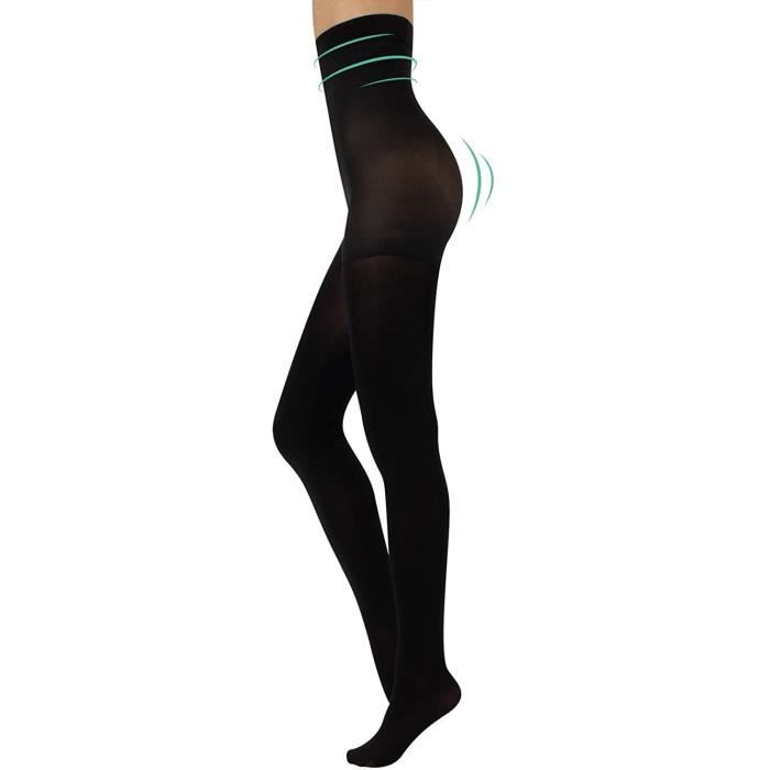 Collants Noirs Opaques Avec Motif Carré Bleu Roi - Taille S - Sans Pieds - Occasion