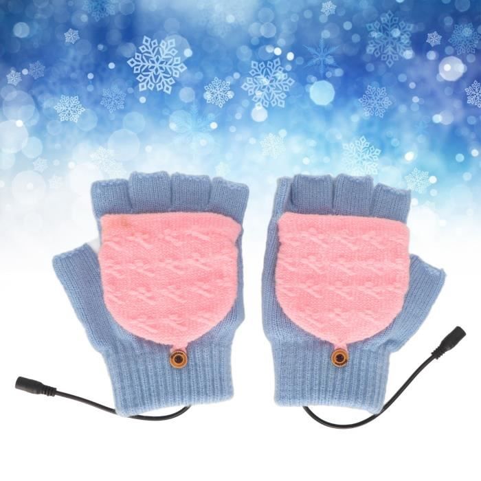 Gants Chauffants USB Demi-Doigts & Complets – Gants Électriques Hiver Homme Femme, Chaleur Réglable Pour Bureau & Extérieur