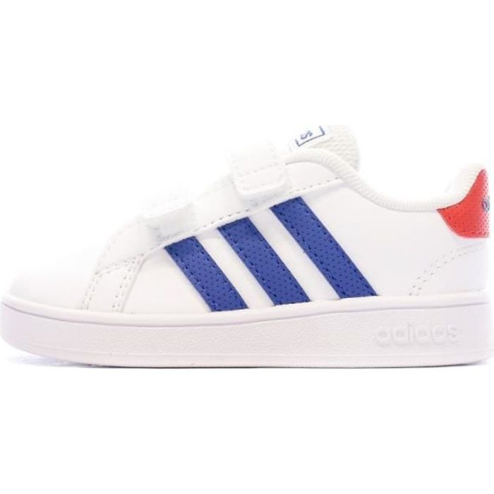 Baskets ADIDAS ORIGINALS Grand Court Blanc Garcon Tige synthetique Fermeture a scratch Red Cdiscount Chaussures